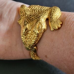 Kenneth Jay Lane Gold Crocodile Bracelet